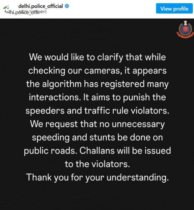 Delhi Police's indirect dig at Virat Kohli Delhi Police's indirect dig at Virat Kohli