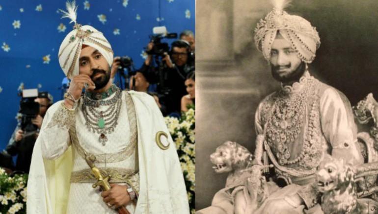 Diljit Dosanjh, Maharaja Yadavindra Singh of Patiala wearing the original necklace Diljit Dosanjh, Maharaja Yadavindra Singh of Patiala wearing the original necklace