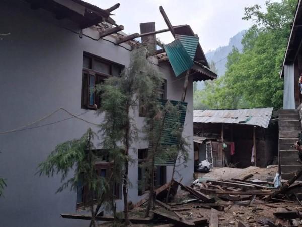 A building badly damaged during Pakistani shelling in Kupwara area of north Kashmir Shelling
