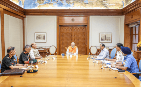 PM Modi in huddle with Doval, 3 service chiefs, veterans PM Modi takes stock of 'Operation Sindoor' in huddle with Doval, 3 service chiefs, veterans