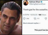 'Thank God for Ceasefire': Salman Khan Tweets on India-Pak Peace, deletes post after backlash over silence on Op Sindoor