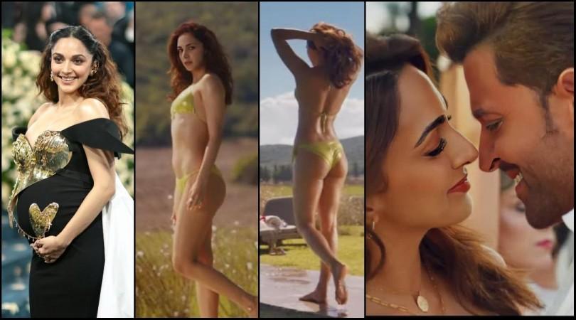From Baby Bump to Bikini: Pregnant Kiara Advani Looks Smoking Hot in Olive Green Bralette as She Romances Hrithik Roshan in War 2 [Watch]
