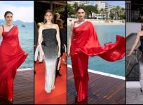 Cannes 2025: Aditi Rao Hydari turns in red saree, sindoor-clad bridal look and sexy black gown; husband Siddharth reacts