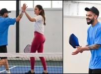 Virat Kohli -Anushka Sharma exchange high-fives as they play pickleball with RCB players; Fans call them 'Ultimate Couple Goals'