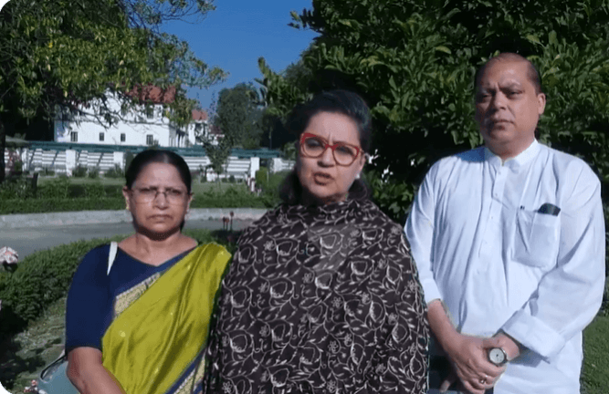 TMC Rajya Sabha member Sagrika Ghose interacting with media persons at Srinagar TMC delegation