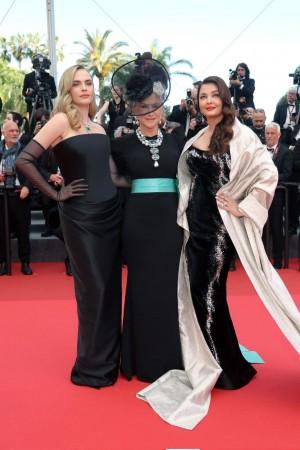 On the red carpet for the screening of Colours of Time, Aishwarya Rai posed for photographers. She was also seen sharing the frame with international actors Cara Delevingne and Helen Mirren. On the red carpet for the screening of Colours of Time, Aishwarya Rai posed for photographers. She was also seen sharing the frame with international actors Cara Delevingne and Helen Mirren.
