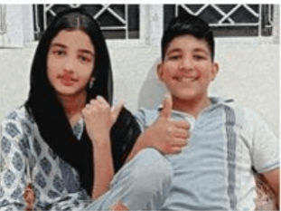 File picture of twins Aruba and Ayan, who became victims of Pakistani shelling on civilians on May 7 in border town of Poonch in J&K Ayan and Ayuba