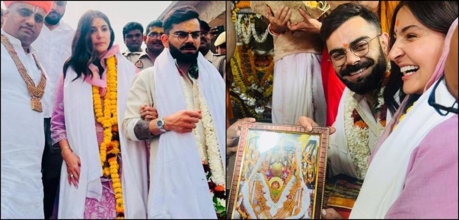 Anushka Sharma and Virat Kohli walk hand-in-hand as they seek blessings at Ayodhya's Ram Mandir and Hanuman Garhi Anushka Sharma and Virat Kohli walk hand-in-hand as they seek blessings at Ayodhya's Ram Mandir and Hanuman Garhi
