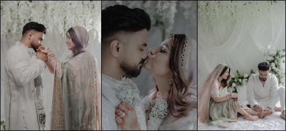 Hina Khan shares intimate kiss with BF Rocky as they get married in secret ceremony ; fans call her bridal outfit 'dull' Hina Khan shares intimate kiss with BF Rocky as they get married in secret ceremony ; fans call her bridal outfit 'dull'