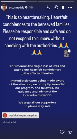 RCB Parade stampede: Franchise issues statement following tragic events; 'At a loss for words,' says Virat Kohli RCB Parade stampede: Franchise issues statement following tragic events; 'At a loss for words,' says Virat Kohli