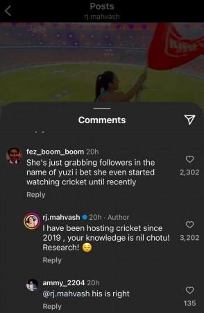 'Grabbing followers in the name of Yuzi ..'RJ Mahvash trolled for sharing mindless updates on alleged BF cricketer Yuzvendra Chahal 'Grabbing followers in the name of Yuzi ..'RJ Mahvash trolled for sharing mindless updates on alleged BF cricketer Yuzvendra Chahal