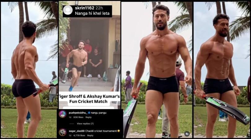'Cringe show-off ': Tiger Shroff Plays Cricket in only underwear, flexes his abs, gets trolled 'Cringe show-off ': Tiger Shroff Plays Cricket in only underwear, flexes his abs, gets trolled