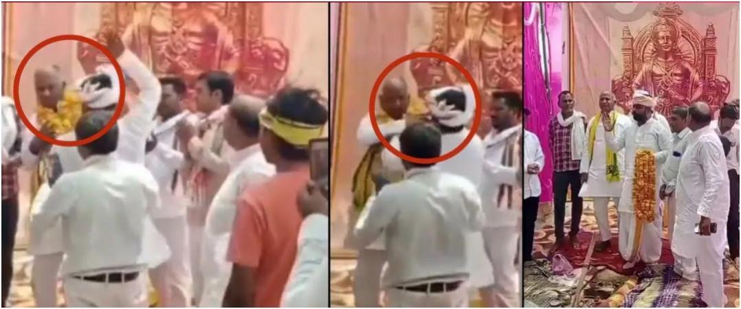 SSP chief slapped repeatedly by party worker at event SSP chief slapped repeatedly by party worker at event