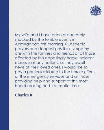 UK's King Charles says he is 'desperately shocked' by Air India plane crash UK's King Charles says he is 'desperately shocked' by Air India plane crash