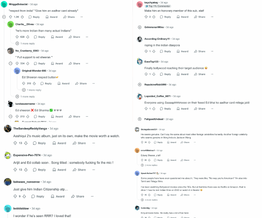 This is what the comment section of the discourse looked like. Ed Sheeran