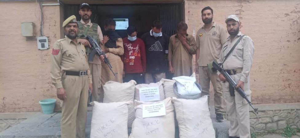 Four narco terrorists arrested by J&K Police with 80 kilograms of narcotics Narcotics