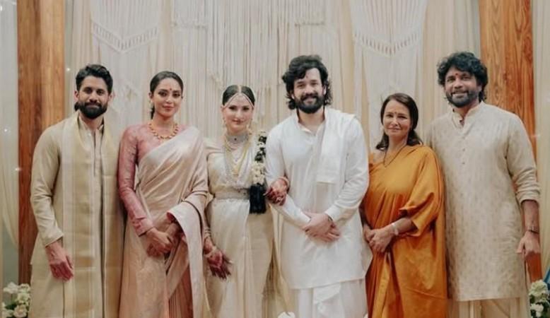 Sobhita Dhulipala with Akkineni family Sobhita Dhulipala with Akkineni family