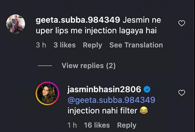 'Not injection, filter': Jasmin Bhasin claps back at trolls who slammed her for 'swollen lip job' 'Not injection, filter': Jasmin Bhasin claps back at trolls who slammed her for 'swollen lip job'