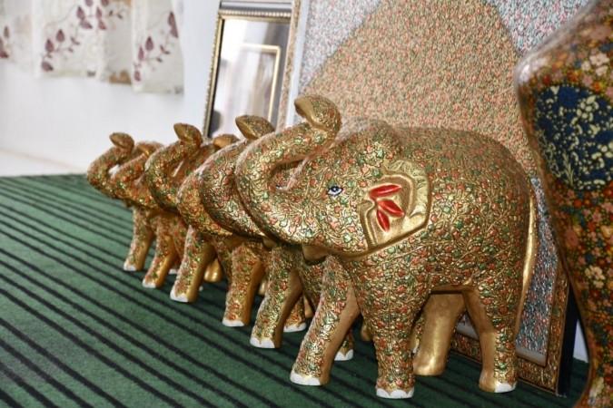 Handcrafted Paper Mache elephants. Paper Mache.