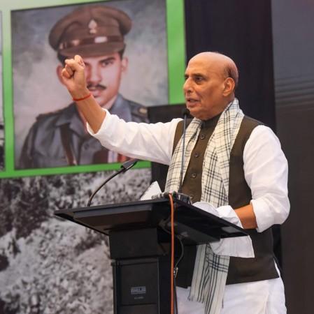Defence Minister Rajnath Singh addressing soldiers at Northern Command's headquarters in J&K's Udhampur area Defence Minister Rajnath Singh