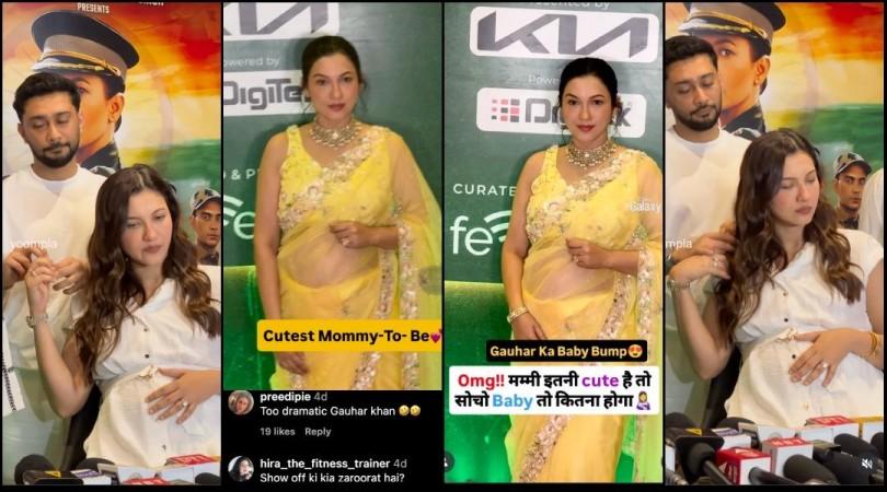 Pregnant Gauahar Khan looks exhausted, cradles baby bump at an event; Concerned netizens say 'She looks uncomfortable' Pregnant Gauahar Khan looks exhausted, cradles baby bump at an event; Concerned netizens say 'She looks uncomfortable'