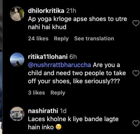 'Disrespectful, shameful': Nushrratt Bharuccha tells volunteers to remove her shoes before yoga event; gets trolled 'Disrespectful, shameful': Nushrratt Bharuccha tells volunteers to remove her shoes before yoga event; gets trolled