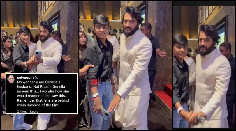 'Rude, after flop Housefull 5 why so much attitude?': Riteish Deshmukh criticised for pushing fan attempting selfie at Sitaare Zameen Par screening 'Rude, after flop Housefull 5 why so much attitude?': Riteish Deshmukh criticised for pushing fan attempting selfie at Sitaare Zameen Par screening