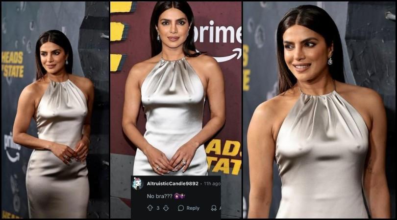 Priyanka Chopra goes bold and braless in metallic satin gown Heads of State world premiere [Pics]
