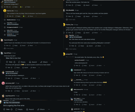 This is what the comment section looked like on the discourse. Janhvi-Sidharth