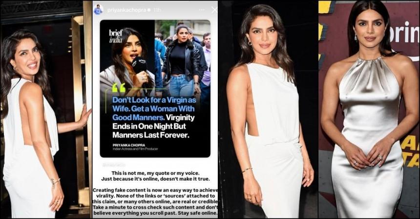 'Don't look for Virgin Wife' : Priyanka Chopra's remark goes viral ; actor denies, slams social media for fabrication 'Don't look for Virgin Wife' : Priyanka Chopra's remark goes viral ; actor denies, slams social media for fabrication