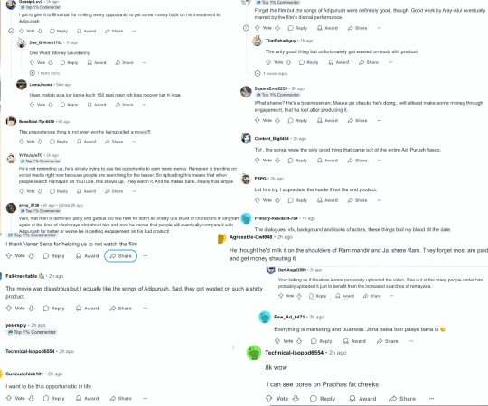 This is what the comment section of the discourse looked like. adipurush-ramayana