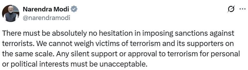Hesitancy in condemning all acts of terrorism 'betrayal of humanity': PM Modi Hesitancy in condemning all acts of terrorism 'betrayal of humanity': PM Modi