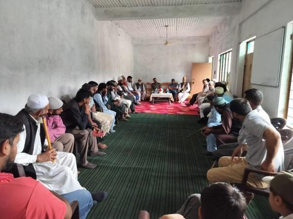 Locals attending amity meeting organized by the Army in Lassana village in Poonch district Amity meeting