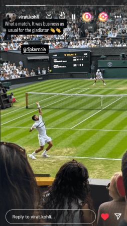 Virat Kohli, Anushka Sharma's bored, disinterested expressions during Novak Djokovic match Wimbledon ignites meme fest Virat Kohli, Anushka Sharma's bored, disinterested expressions during Novak Djokovic match Wimbledon ignites meme fest
