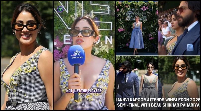 Janhvi Kapoor slays in plunging neckline dress, talks about attending Wimbledon with beau Shikhar; netizens say 'rehearsed from ChatGpt' Janhvi Kapoor slays in plunging neckline dress, talks about attending Wimbledon with beau Shikhar; netizens say 'rehearsed from ChatGpt'