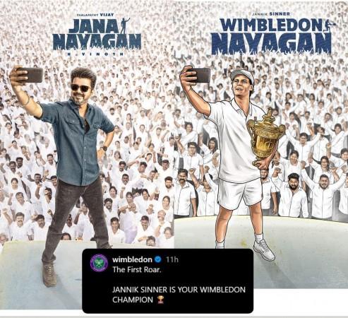Wimbledon honours Thalapathy Vijay, 'Jana Nayagan' during electrifying finals Wimbledon honours Thalapathy Vijay, 'Jana Nayagan' during electrifying finals