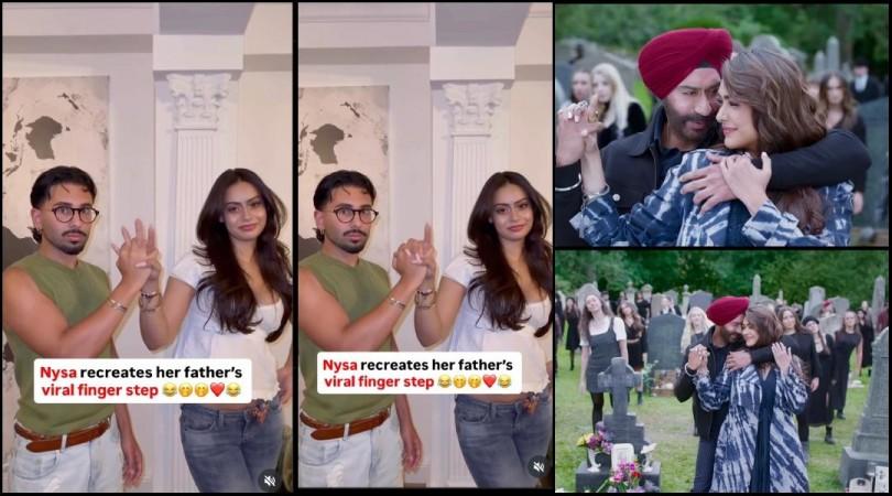 Nysa Devgn and Orry recreate Ajay Devgn's Son Of Sardaar 2's Pehla Tu Duja Tu finger dance; fans say 'She did it wrong' Nysa Devgn and Orry recreate Ajay Devgn's Son Of Sardaar 2's Pehla Tu Duja Tu finger dance; fans say 'She did it wrong'