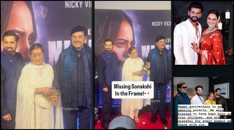 'Family Drama?': Sonakshi Sinha -Zeheer Iqbal skip Nikita Roy's screening; Shatrughan, Kussh, Poonam Sinha pose for paparazzi 'Family Drama?': Sonakshi Sinha -Zeheer Iqbal skip Nikita Roy's screening; Shatrughan, Kussh, Poonam Sinha pose for paparazzi
