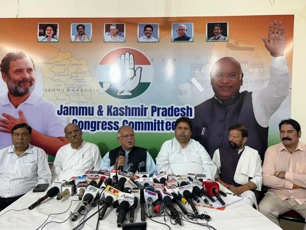 File picture: J&K Congress chief Tariq Hamid Karra interacting with media persons at Jammu Tariq Hamid Karra