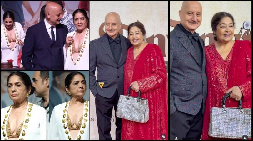 Tanvi screening: Kirron Kher straggles to walk, holds Anupam Kher's hand; netizens say 'she looks weak, aged' Tanvi screening: Kirron Kher straggles to walk, holds Anupam Kher's hand; netizens say 'she looks weak, aged'