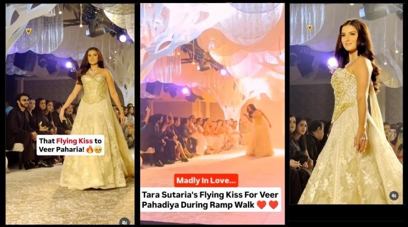 'Couple goals or cringe PDA: Tara Sutaria blows kisses to beau Veer as she walks the Ramp; He opens the car door for her love 'Couple goals or cringe PDA: Tara Sutaria blows kisses to beau Veer as she walks the Ramp; He opens the car door for her love