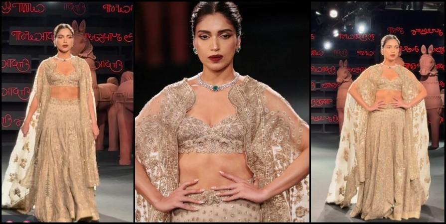 'She's holding her breath to flaunt abs': Bhumi Pednekar criticised for bad walk at runway as she turns Ritu Kumar's showstopper at ICW 'She's holding her breath to flaunt abs': Bhumi Pednekar criticised for bad walk at runway as she turns Ritu Kumar's showstopper at ICW
