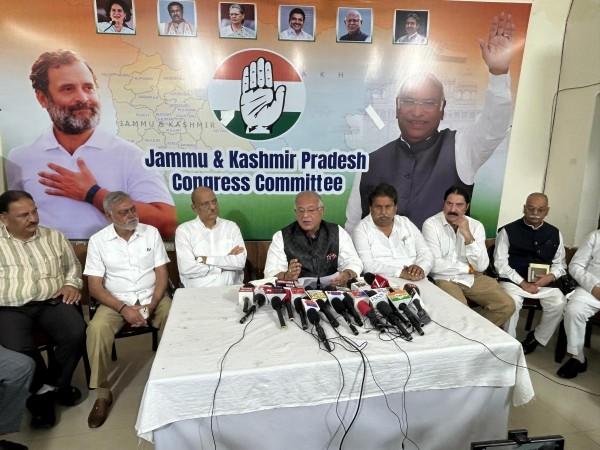 J&K Congress Tariq Hamid Karra announcing agitational programmes for the restoration of statehood. Tariq Hamid Karra