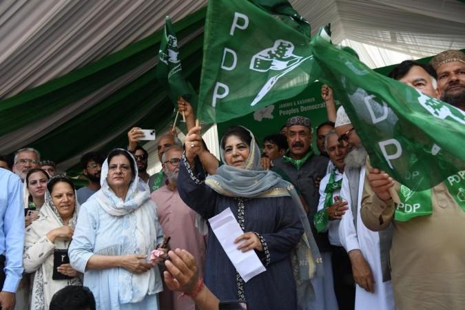 PDP chief Mehbooba Mufti during the 26th foundation day function of the party at Srinagar Mehbooba Mufti
