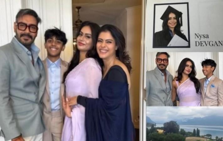 Ajay Devgn, Kajol with Nysa and Yug Ajay Devgn, Kajol with Nysa and Yug