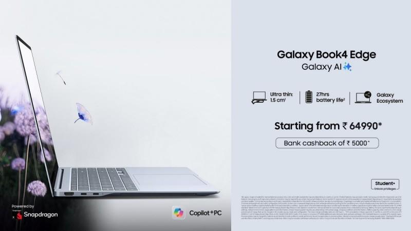Samsung launches Galaxy Book4 Edge, bets big on AI: Starts at Rs 59,990 Samsung launches Galaxy Book4 Edge, bets big on AI: Starts at Rs 59,990