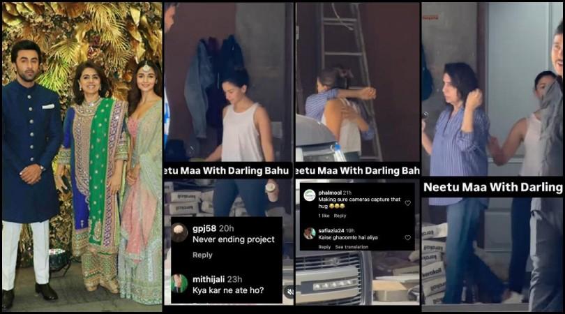 Alia Bhatt - Neetu Singh share warm hug as they inspect Krishna raj Bungalow's construction; netizens say 'saas bahu drama for camera' Alia Bhatt - Neetu Singh share warm hug as they inspect Krishna raj Bungalow's construction; netizens say 'saas bahu drama for camera'