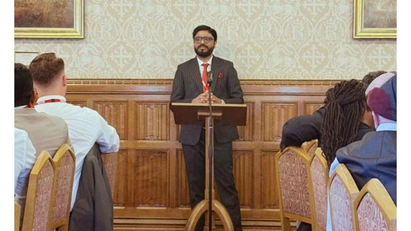 Harsh Patel addressing the UK Parliament Harsh Patel