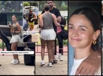Alia Bhatt bumps into people during pickleball practice; Ranbir grabs her neck during photo-op; netizens say 'She looks sad, unhappy'