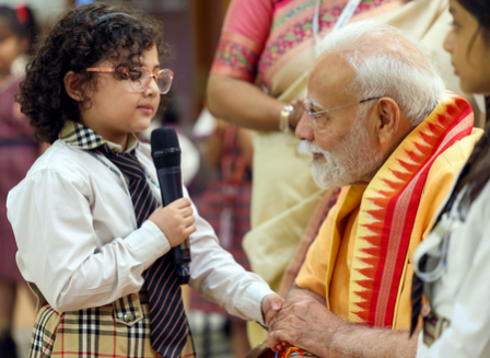 PM Modi Celebrates Raksha Bandhan with Children, Brahma Kumaris; Priyanka Ties Rakhi to Rahul Gandhi PM Modi Celebrates Raksha Bandhan with Children, Brahma Kumaris; Priyanka Ties Rakhi to Rahul Gandhi